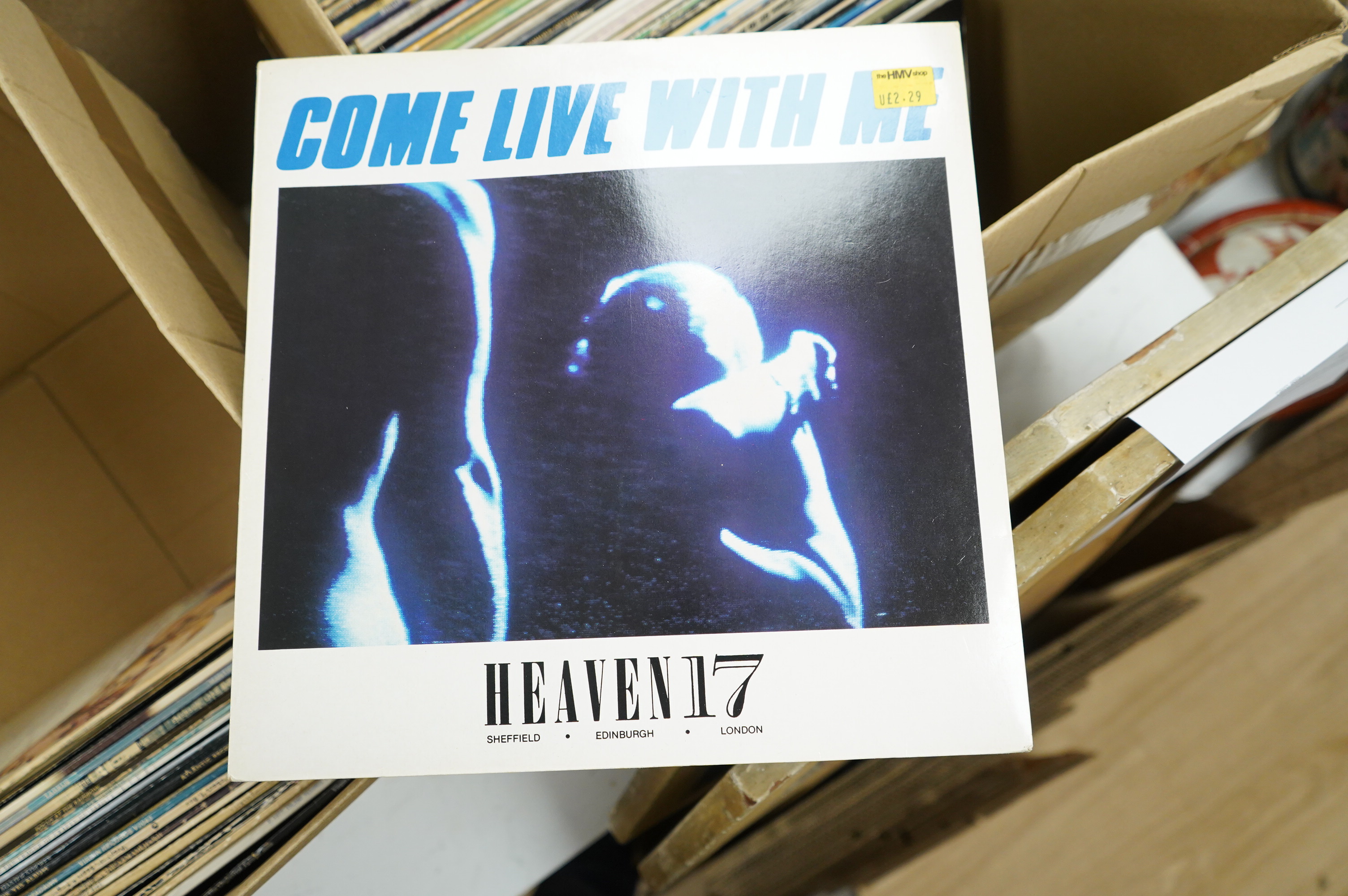 Seventy-two LP record albums and a few 12” singles, artists including; Bob Dylan, Martin Carthy, Steve Hackett, the Bonzos, Steeleye Span, Jethro Tull, Joan Baez, Enya, The Beach Boys, Dr Hook, The Monkees, the Herd, Dia